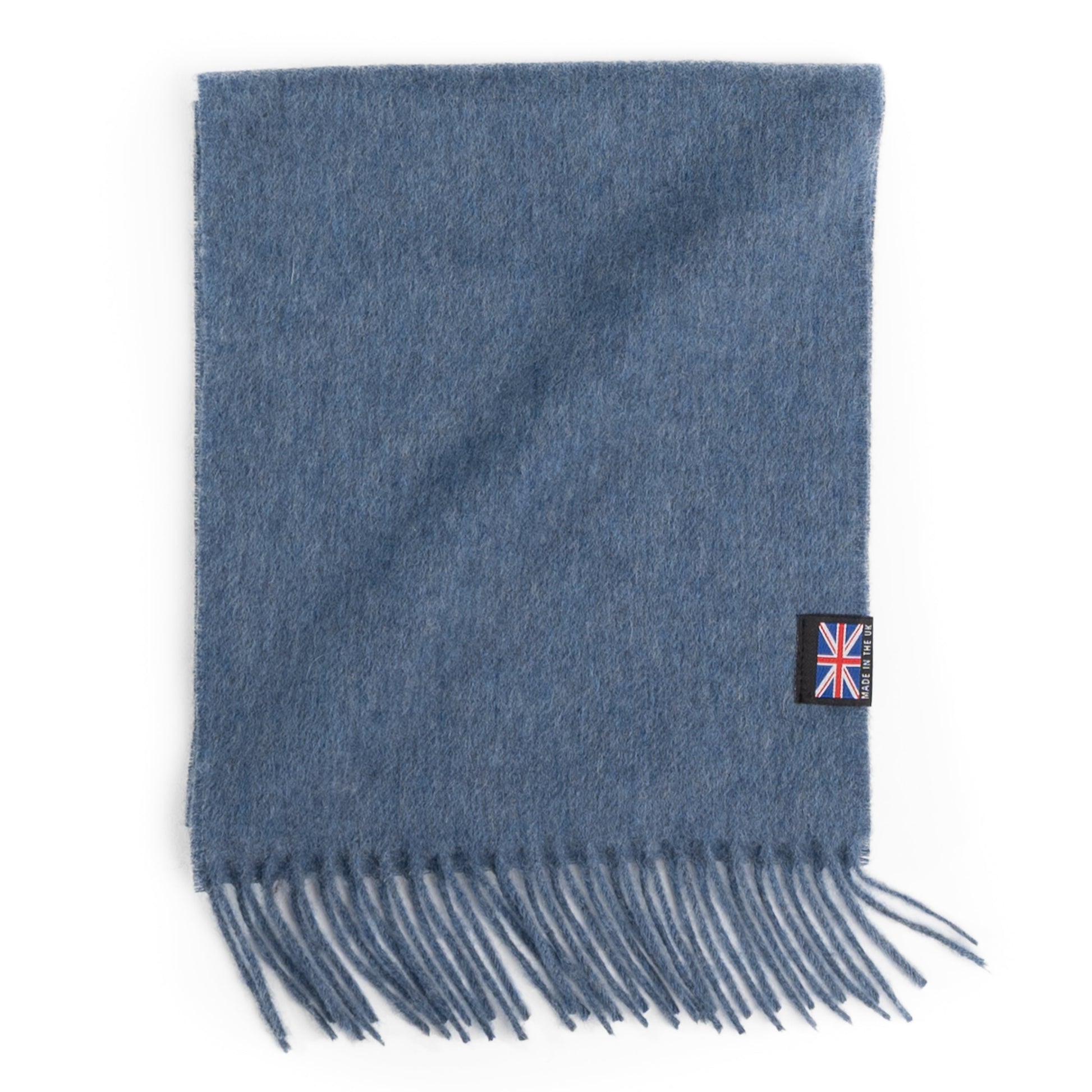 Prince of Scots Fringed Merino Wool Scarf (Oxford Heather Blue) - Osadia Concept Store