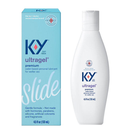 K-Y UltraGel Personal Lubricant 4.5 Oz, Premium Water Based & Non-Greasy Gel Lube For Men, Women & Couples
