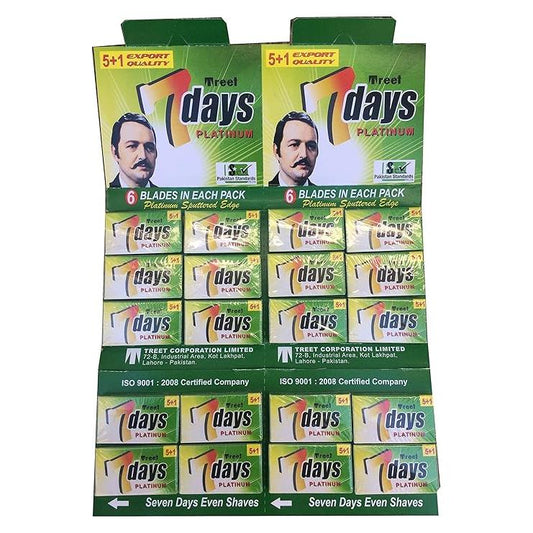 Treet 7 Days Platinum Double Edge Razor Blades - 20x5 Pack