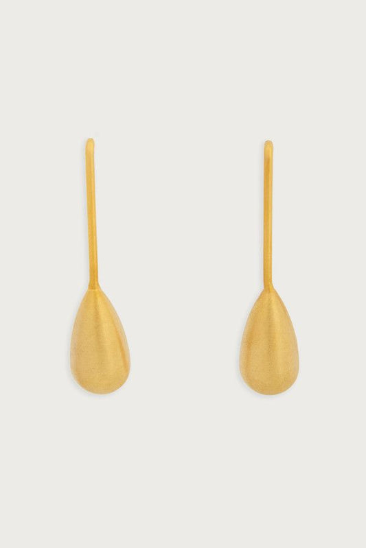Metal Petal Drop Earrings