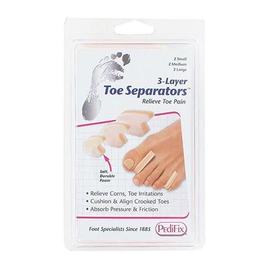 PediFix 3-Layer Toe Separators 6 Count Medium