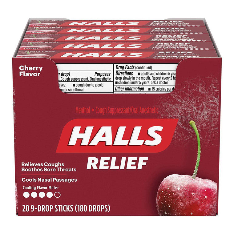 Halls Cough Drops Sticks Cherry - 20ct