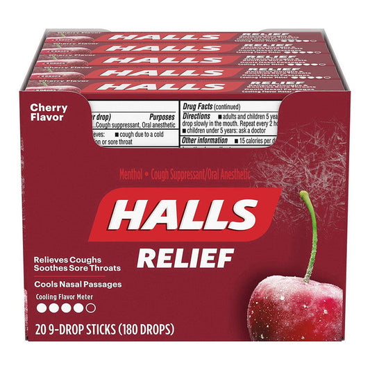 Halls Cough Drops Sticks Cherry - 20ct
