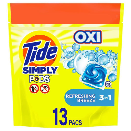 Tide Simply PODS +Oxi Liquid Laundry Detergent Pacs Refreshing Breeze