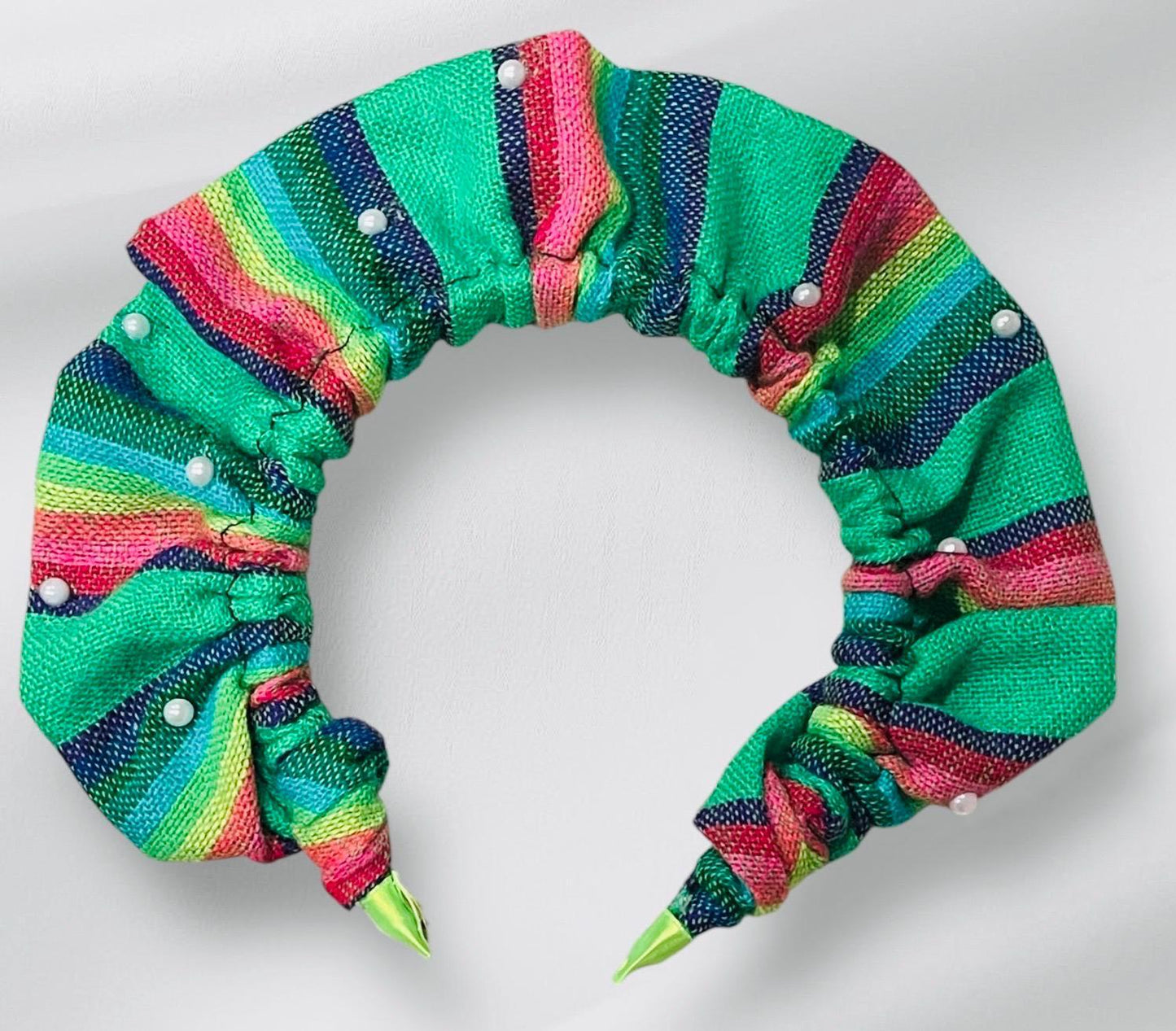 2x Diademas Mexicana Artesanales Tela Cambaya 2x Mexican Sarape Headbands Cambaya Cloth