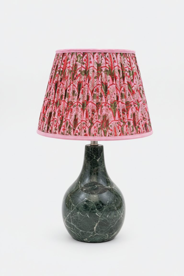 14” Pleated Empire Lampshade — Blockprint
