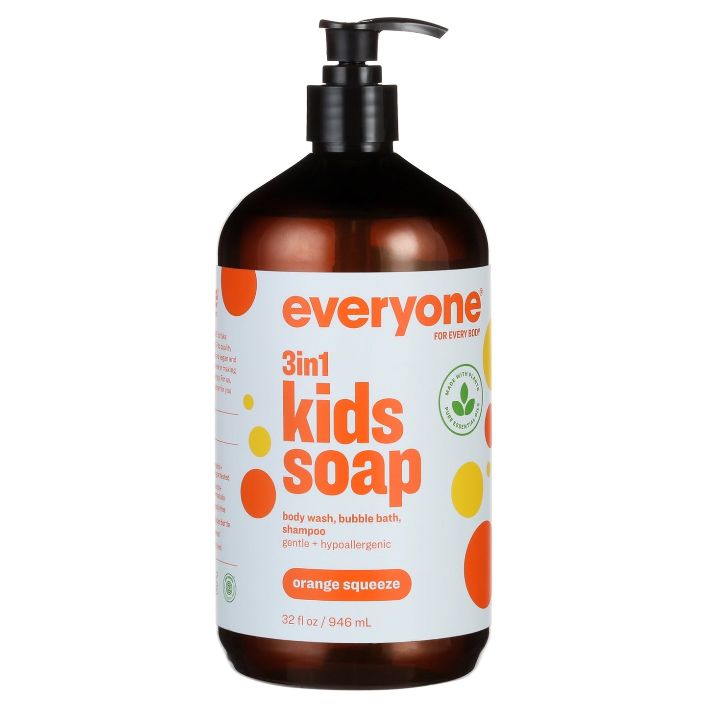 Everyone For Every Body, 3 In 1 Kids Soap, Orange Squeeze, 32 Fl Oz (946 Ml)