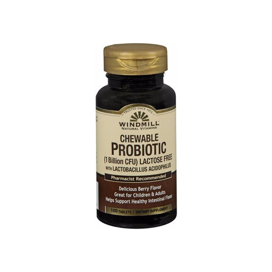 Windmill Chewables Probiotic Lactose Free Tablets, Berry