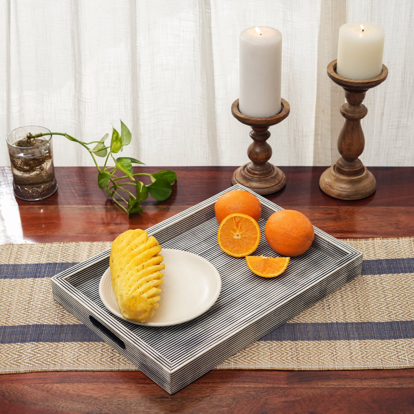 Pinstripe Bone Inlay Trays