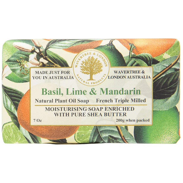 Wavertree & London Basil Lime Mandarin Natural Luxury Soap Bar 7 Oz
