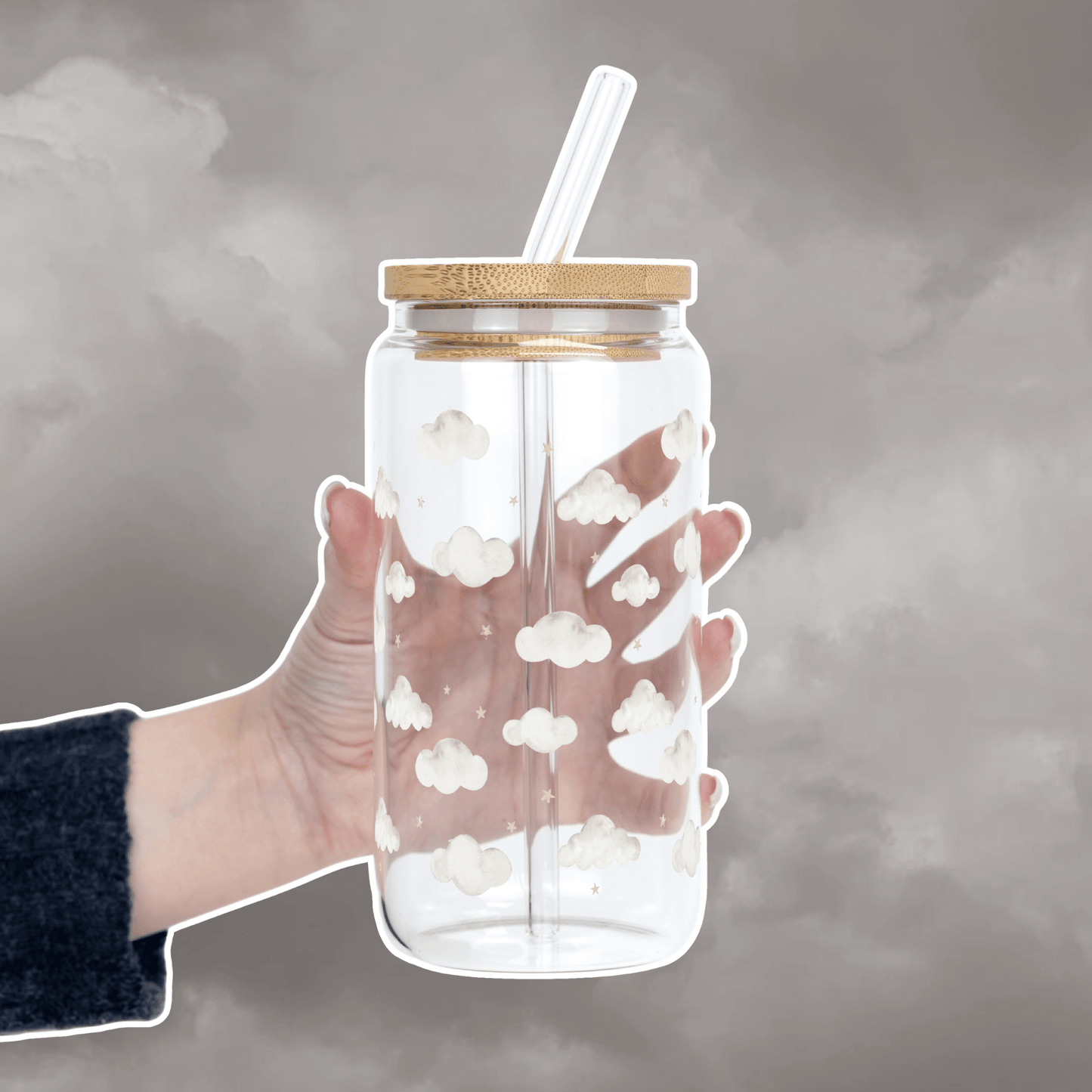 Dreamy Clouds Cup With Lid and Straw