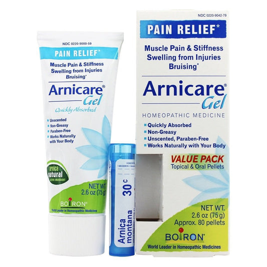 Boiron Topical & Oral Pellets Value Pack, Arnica Gel Pain Relief, Approx. 80 Pellets, 2.6 Oz (75 G)