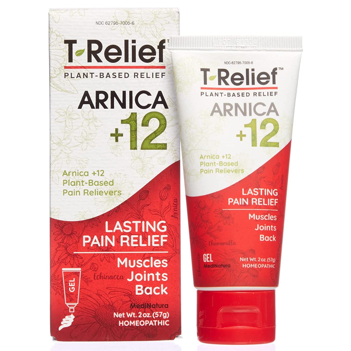 T-Relief Arnica Plus 12 Pain Gel Natural Ingredients – 1.76 Oz