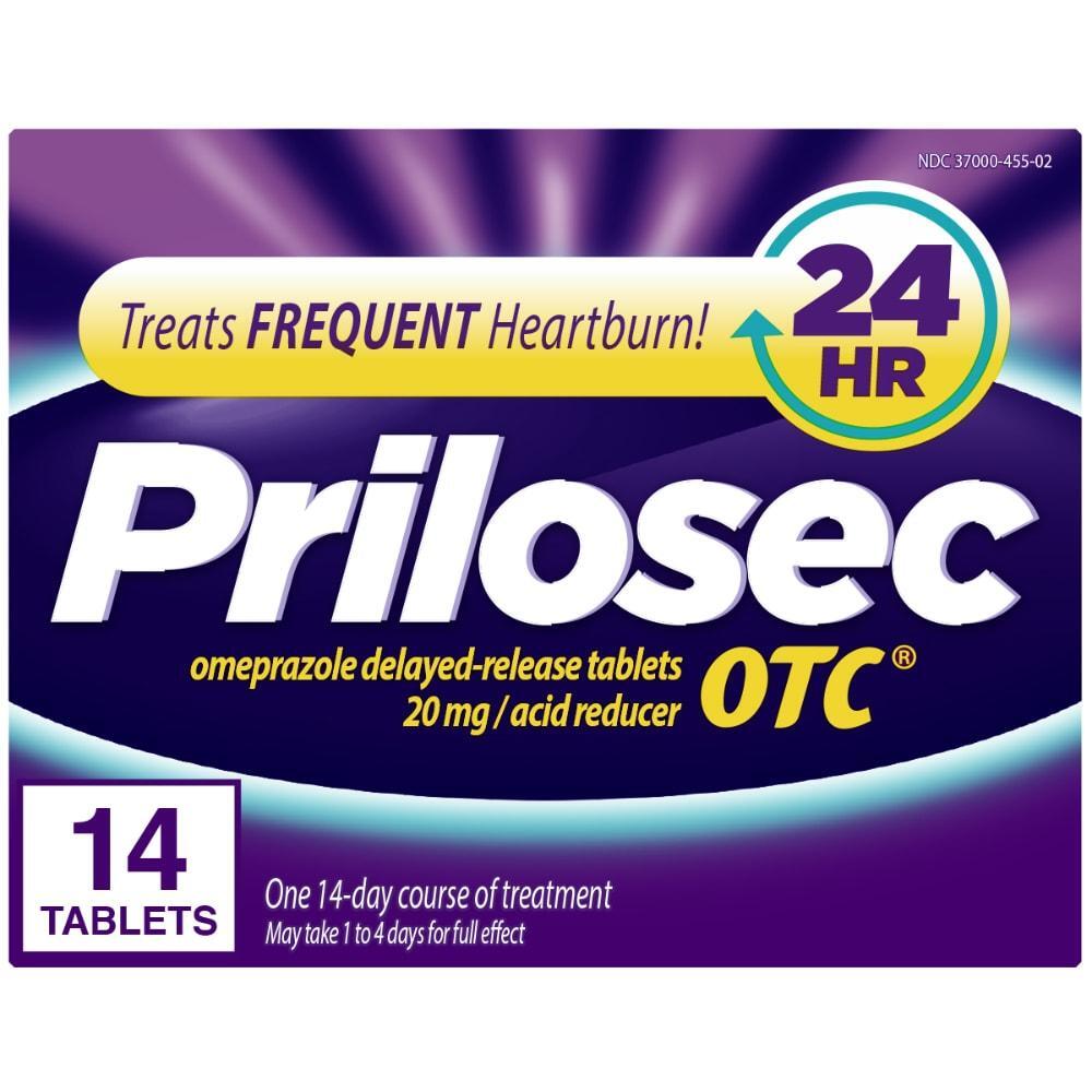 Prilosec OTC Omeprazole 20mg Delayed-Release Acid Reducer For Frequent Heartburn Tablets