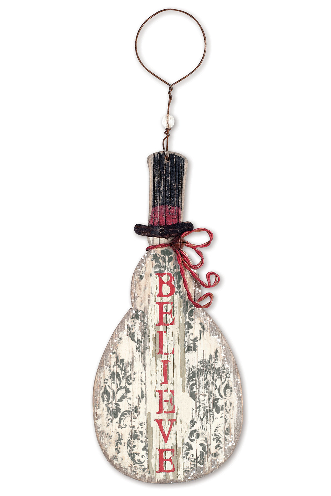 Rustic Believe Snowman Ornaments - Set of 4