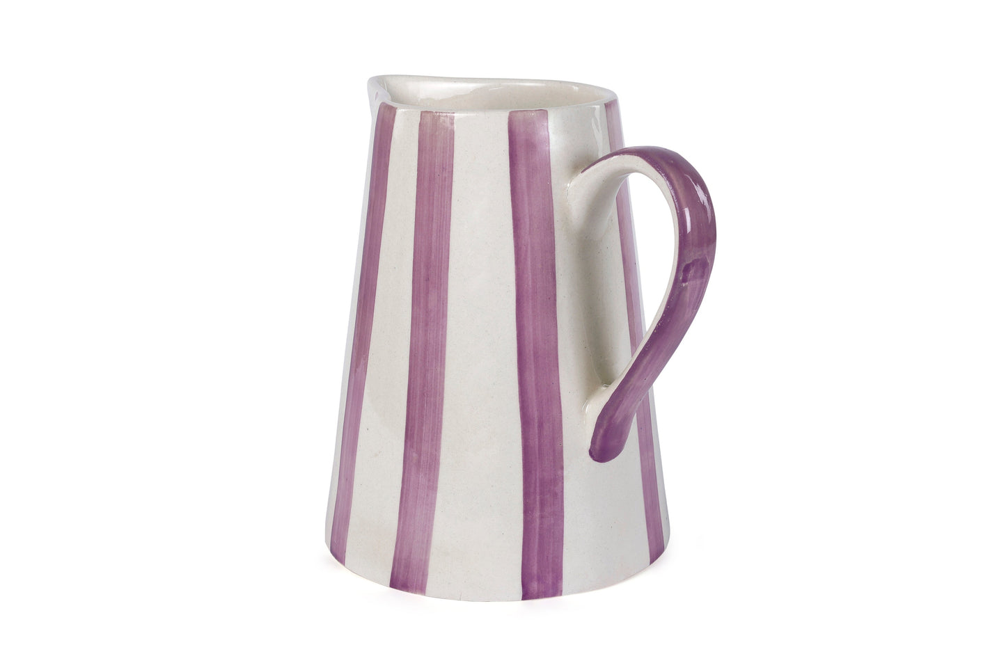 Ceramic Stripe  Pitcher - Purple