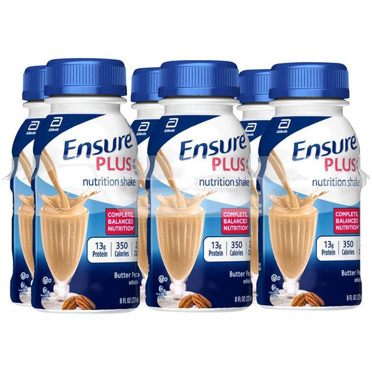 Ensure Plus Butter Pecan Nutrition Shake 6-8 Fl Oz Bottles