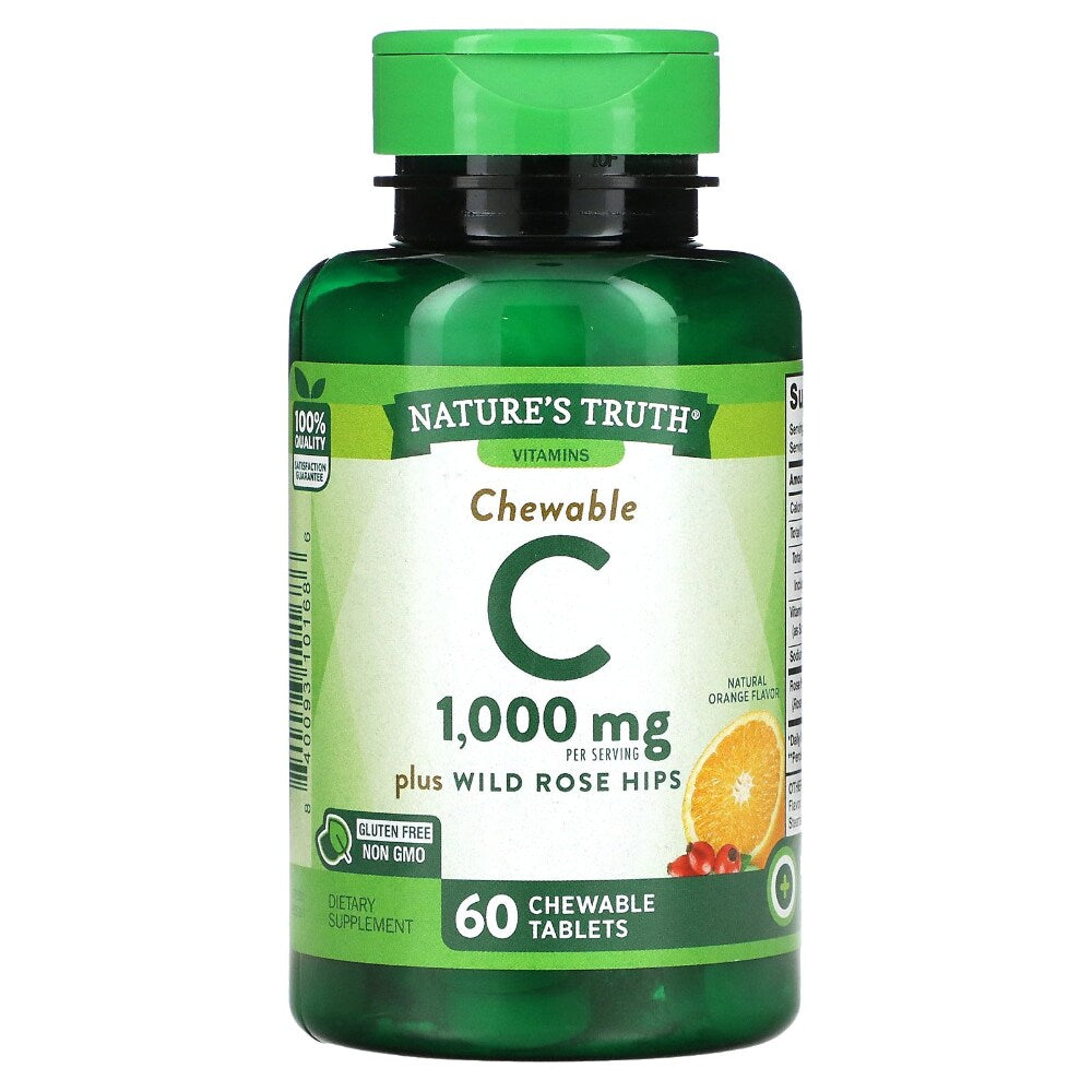 Nature's Truth Chewable C 500 Mg Plus Wild Rose Hips Tablets Natural Orange Flavor