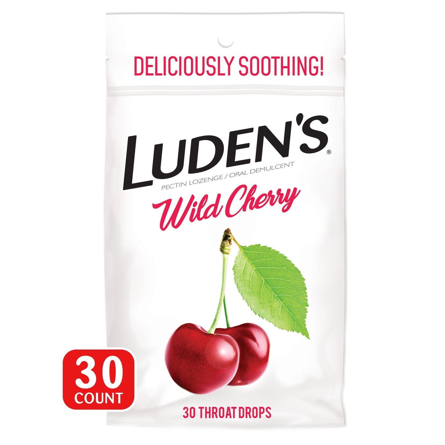 Luden's Throat Drops Wild Cherry Flavor 30 Drops/Bag