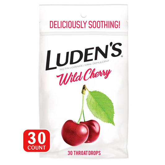 Luden's Throat Drops Wild Cherry Flavor 30 Drops/Bag