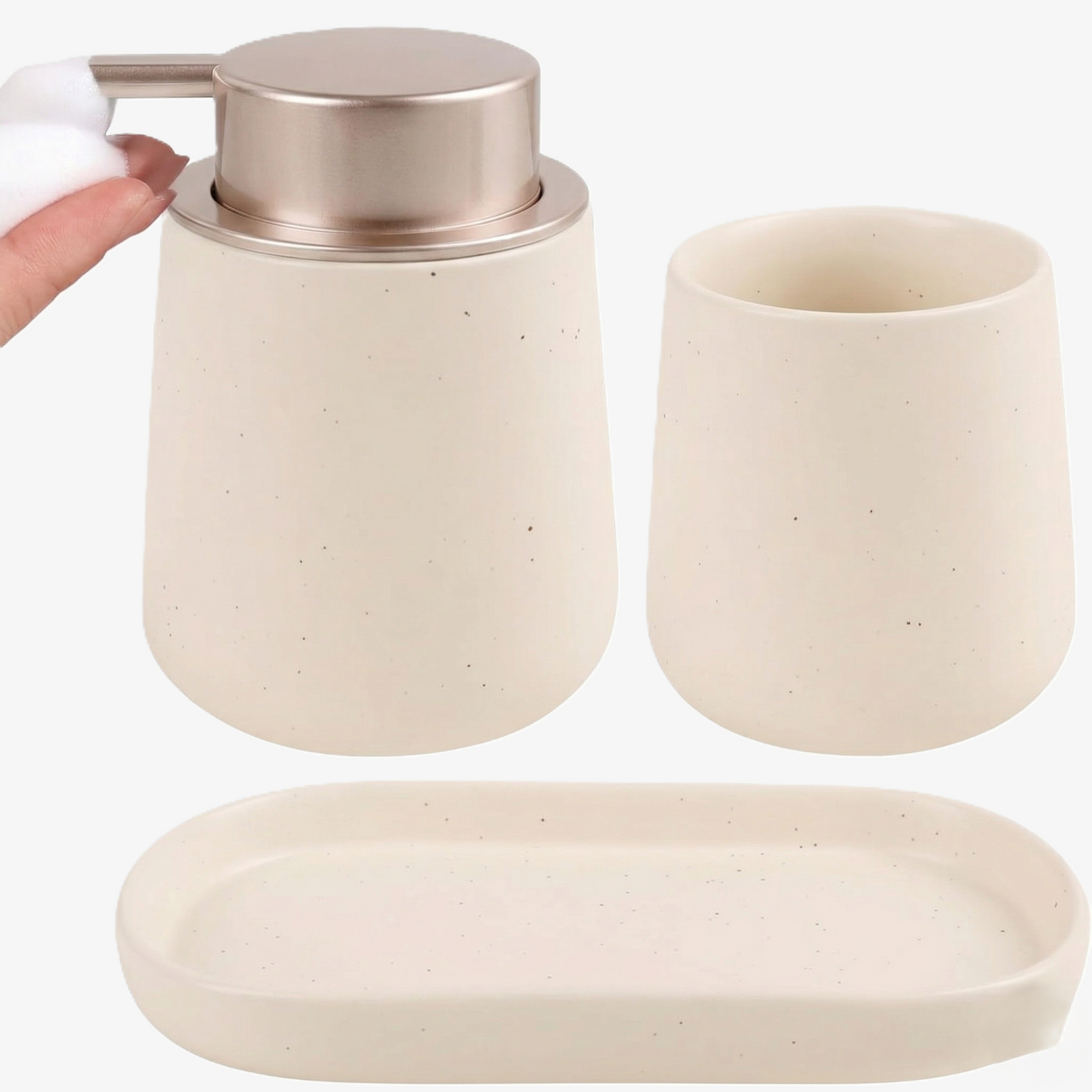 BosilunLife Foaming Bathroom Set Recycled Eco-Clay