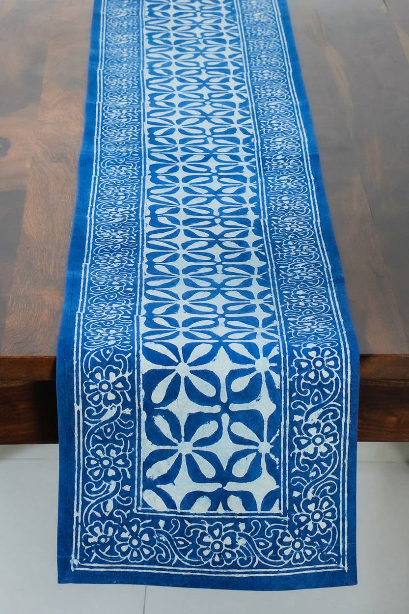 Sevya Handmade - Indigo Mosaic Table Runner