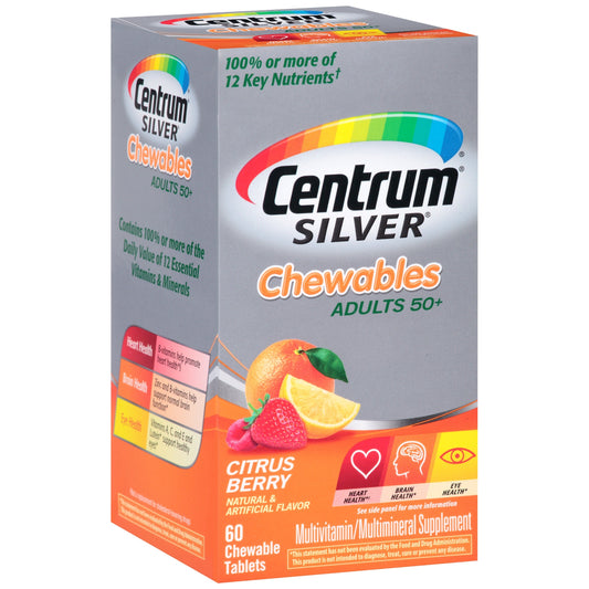 Centrum Silver Multivitamin/Multimineral, Adults 50+, Chewable Tablets, Citrus Berry
