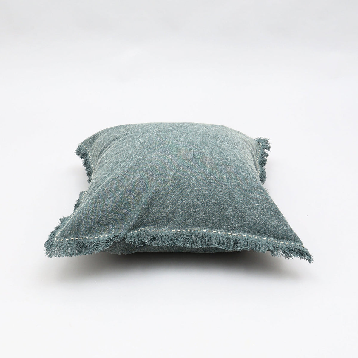 Stonewashed Linen Pillow with Hand Worked Edges