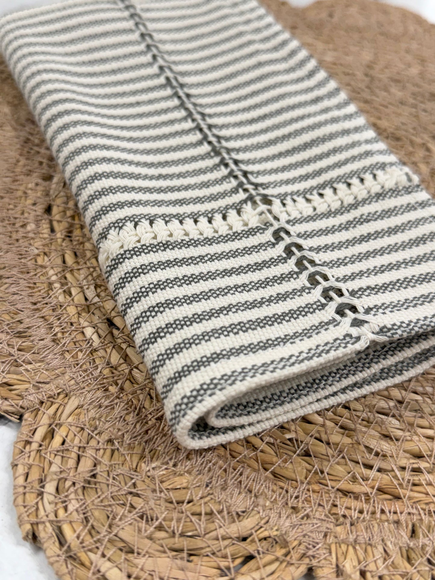Hand-stitched Napkin, Striped S/2