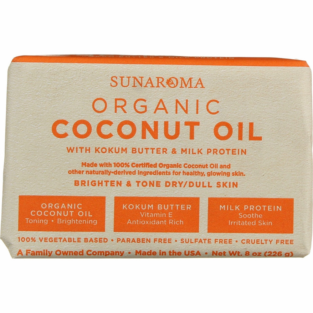 Sunaroma Organic Coconut Oil Body Bar Soap - 8 Oz