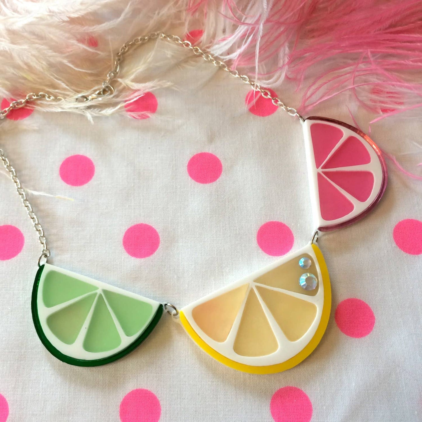 Fruit Slice Acrylic Statement Necklace