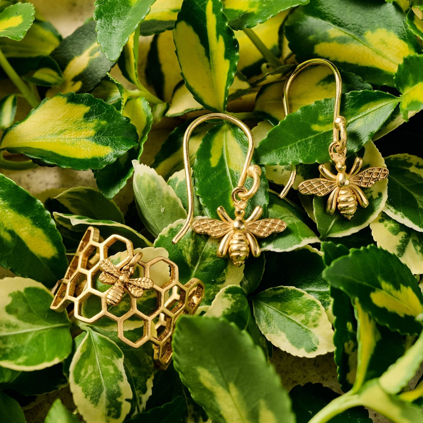 Bee Charmed Honeycomb Ring