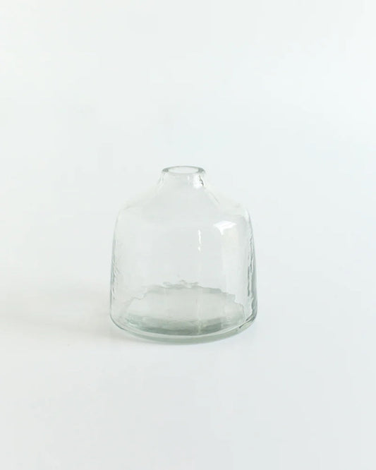 S/3 Hammered Glass Bud Vases - Clear