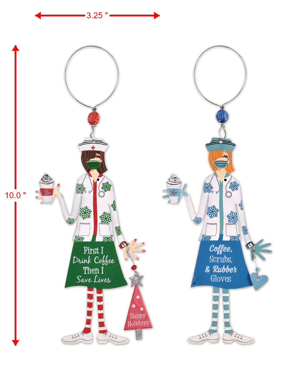 Heroic Healthcare: Nurses Ornaments - Set of 4