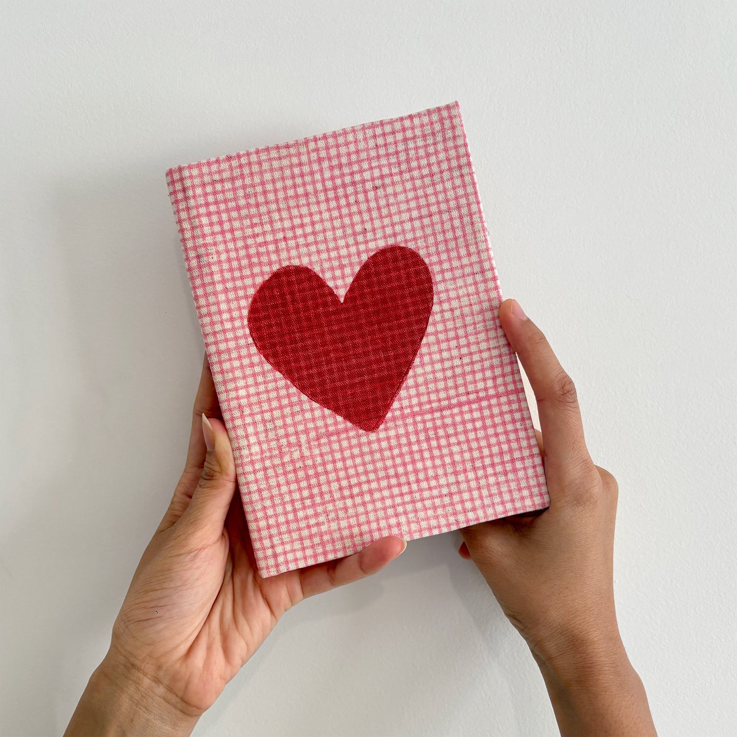 Handcrafted Sustainable A5 Diary Journal Notebook l Handmade Paper l Pink & Red Stripes