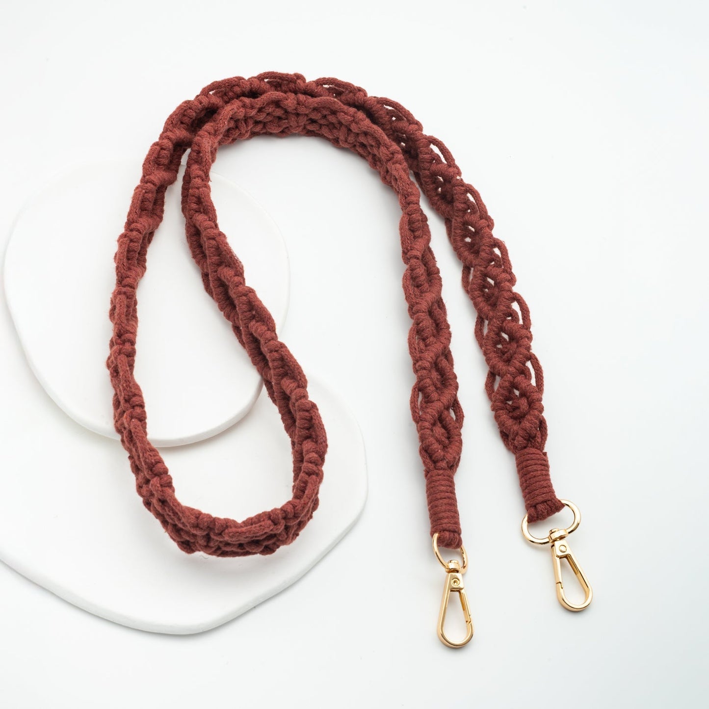 Wear Hope Macramé Crossbody Strap in Terra Cotta