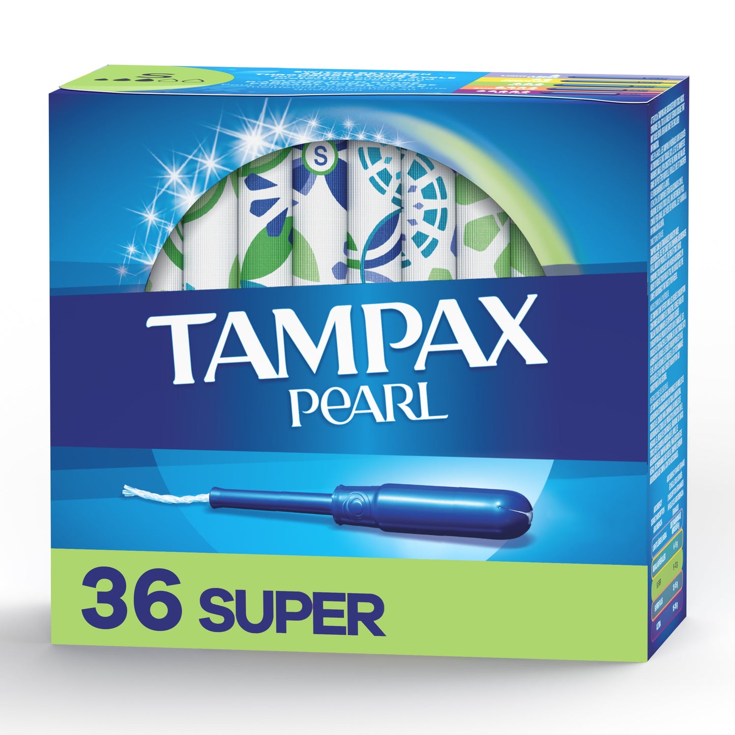 Tampax Pearl Tampons Super Absorbency With Leak Guard Braid, Unscented