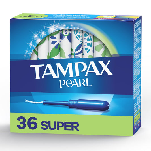 Tampax Pearl Tampons Super Absorbency With Leak Guard Braid, Unscented