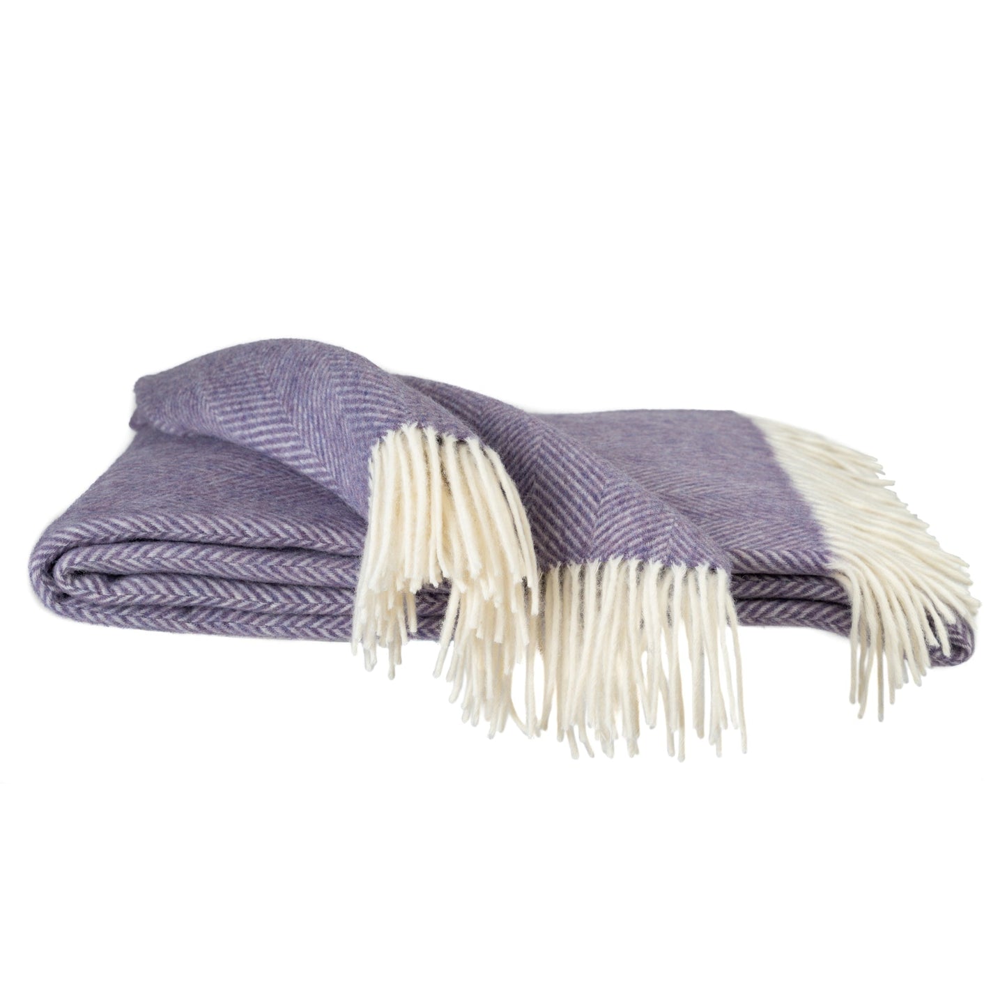 Southampton Home Merino Wool Herringbone Throw (Lavender)