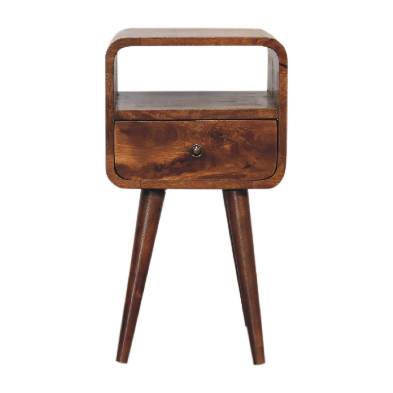 Solid Wood Mini Curve Bedside Table