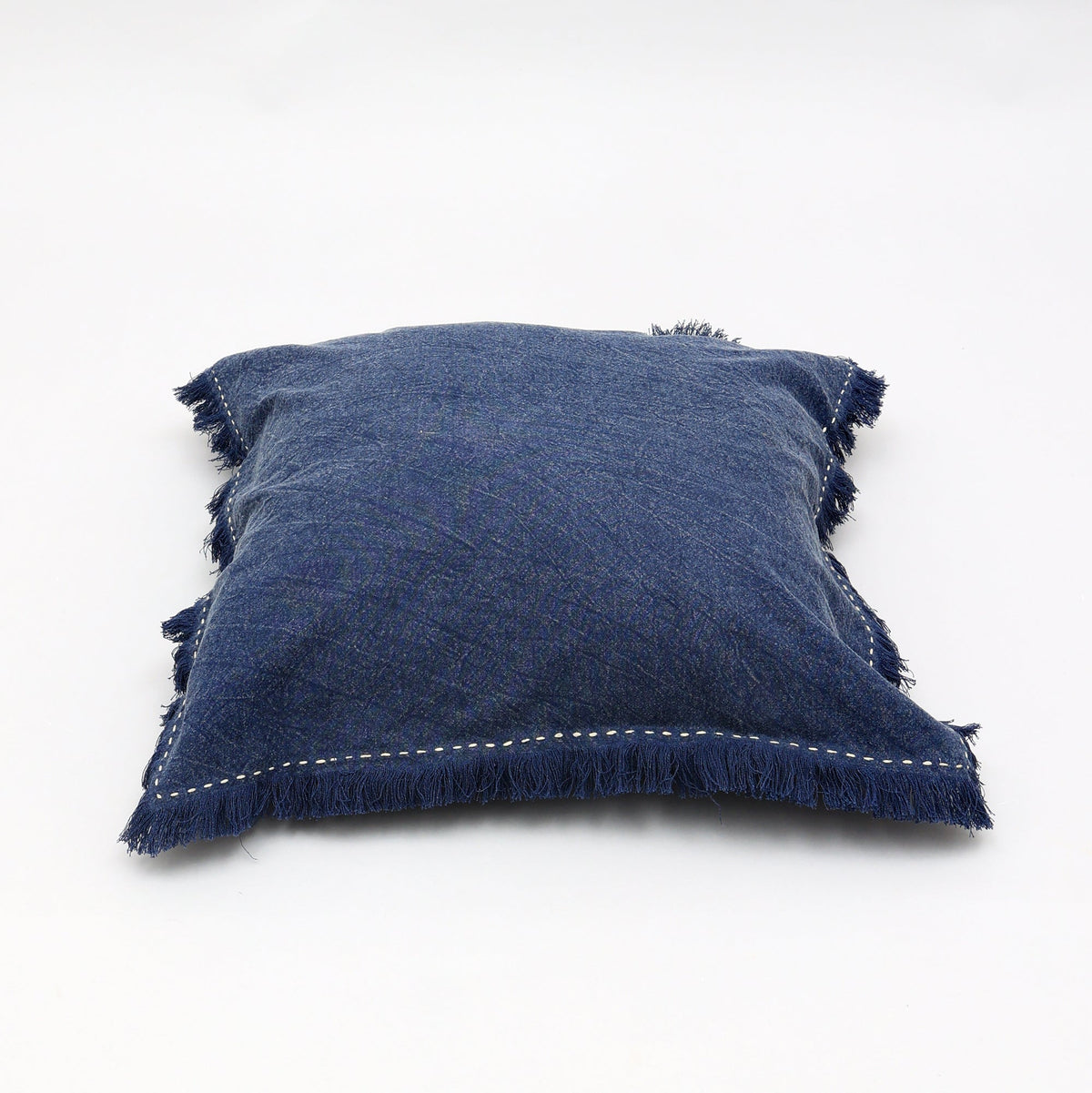 Stonewashed Linen Pillow with Hand Worked Edges