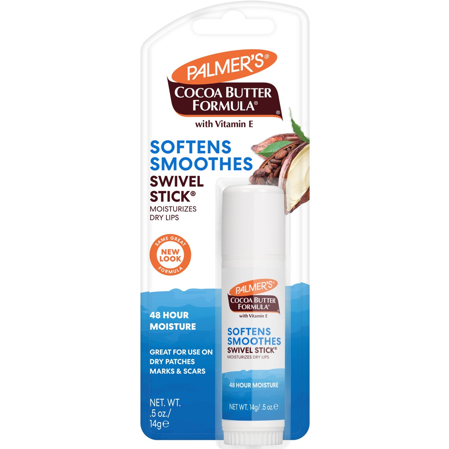 Palmer's Cocoa Butter Formula, Lip Moisturizer, Swivel Stick, With Vitamin E, 0.5 Oz