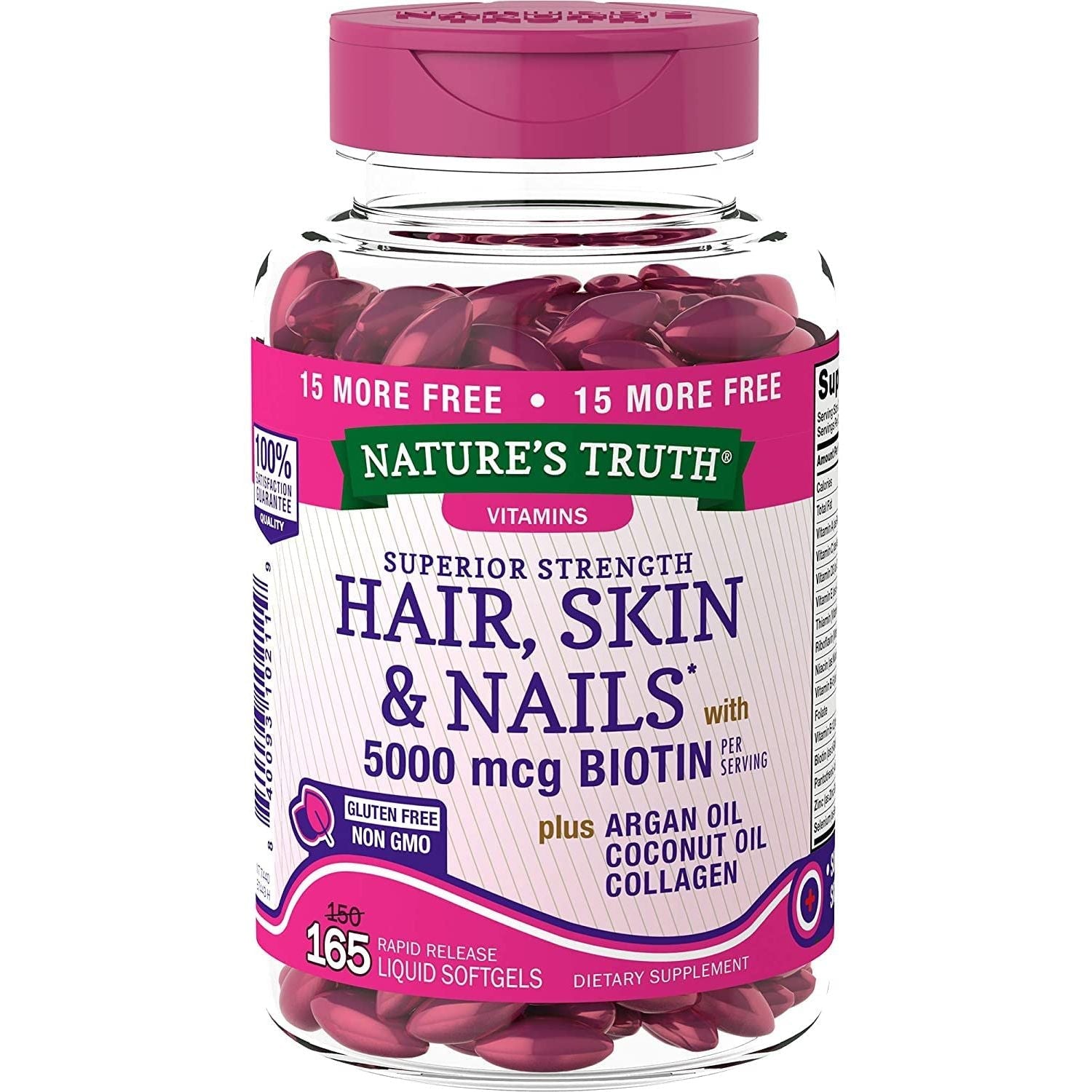 Nature's Truth Superior Strength Hair, Skin & Nails With 5000 Mcg Biotin Liquid Softgels - Osadia Concept Store