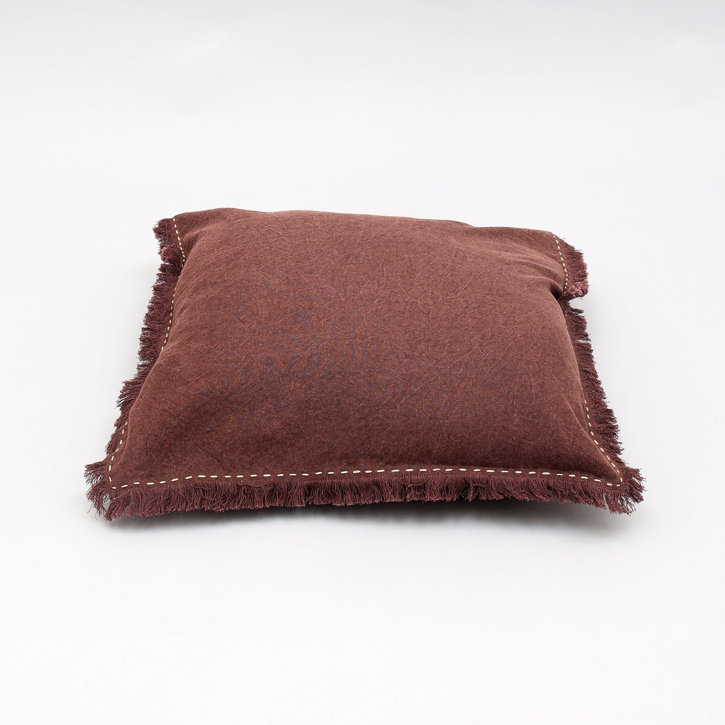 Stonewashed Linen Pillow with Hand Worked Edges