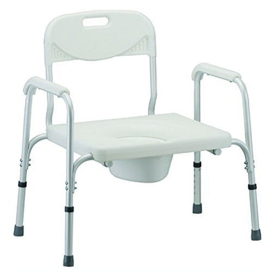 NOVA Medical Products Heavy Duty Commode With Back & Wide Seat White 24 Pound