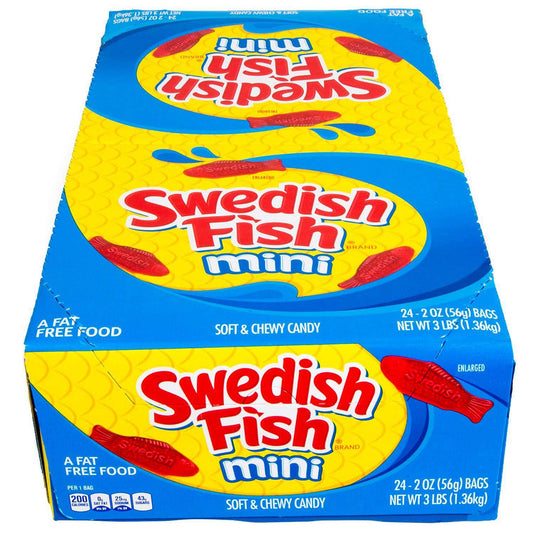 Swedish Fish Mini Soft & Chewy Candy, 24 - 2 Oz Bags