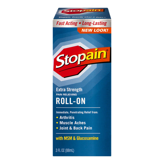 Stopain Extra Strength Pain Relief Roll-On, 3 Ounce