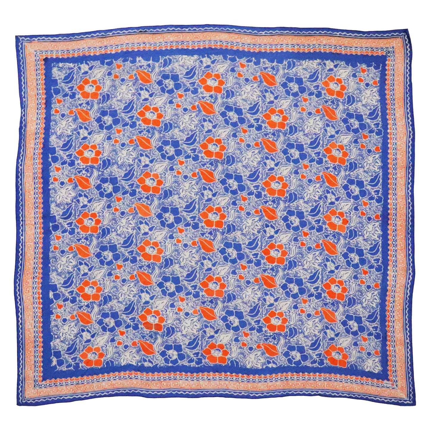 Large 39" Hand Dyed Batik Bandana, 100% Soft Cotton, Sunset Sky