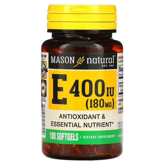 Mason Natural Vitamin E, 180 Mg (400 IU), 100 Softgels