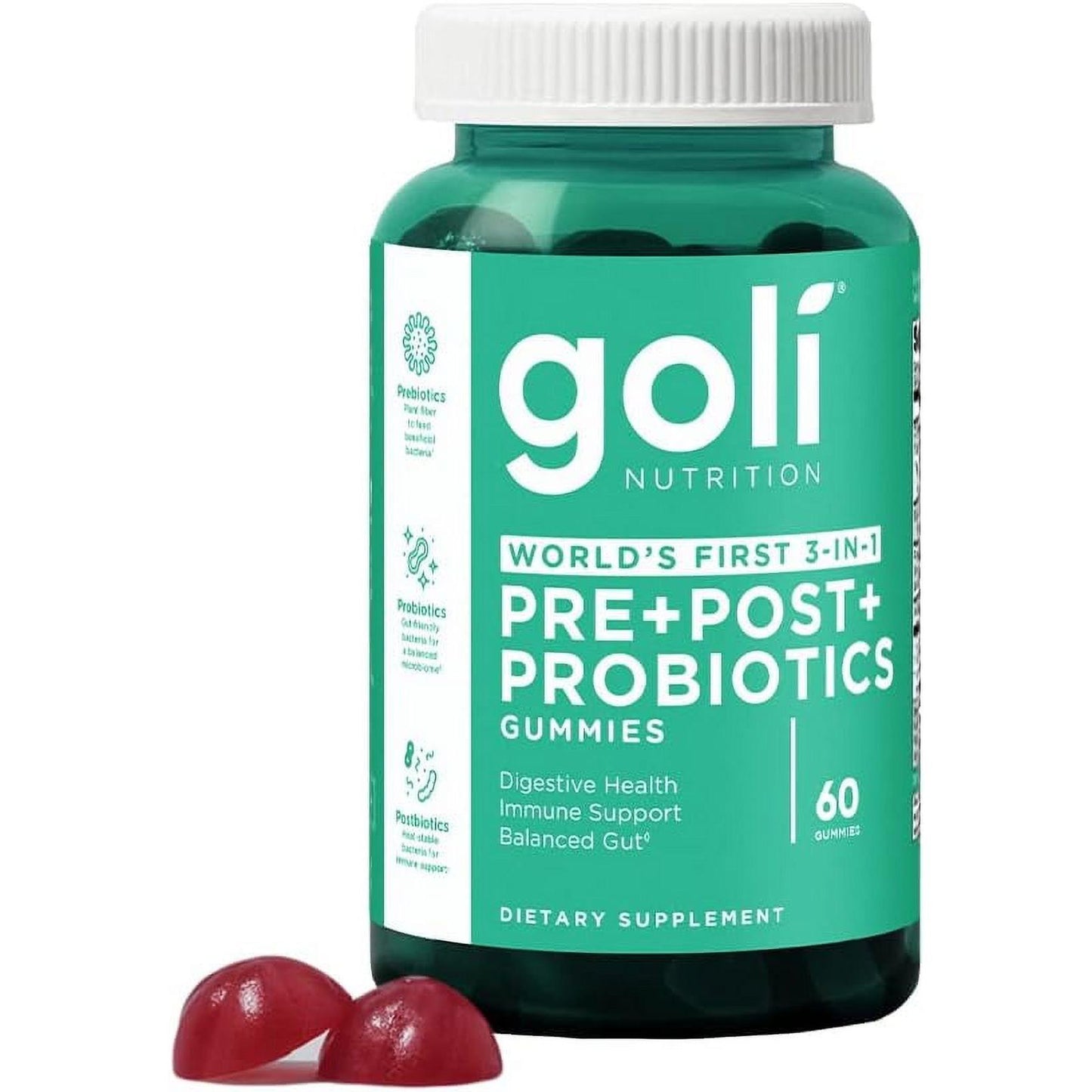 Goli Nutrition Pre + Post + Probiotics Vegan Gummies - 60ct